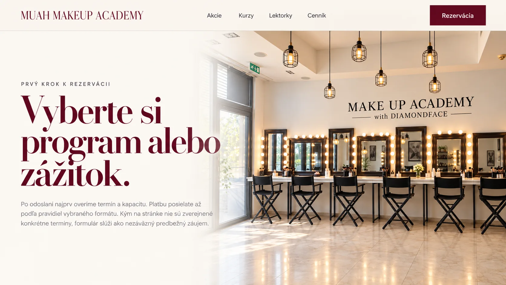 Priestory salónu a akadémie v Bratislave